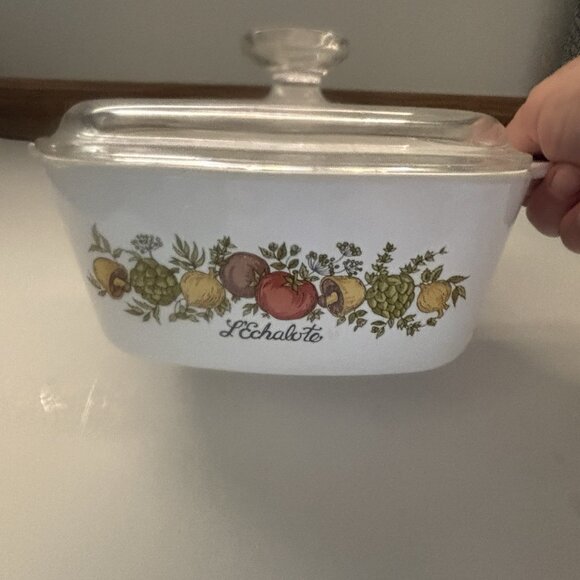 CORNING WARE SPICE of LIFE L’Echalote Casserole A-1-B w/ Pyrex Lid Vintage 1 Qt - Picture 3 of 5
